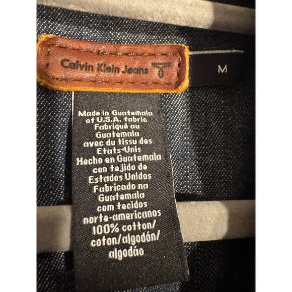 Vintage Y2K Calvin Klein Jeans Shrunken Cropped Denim Jacket Medium - Picture 7 of 11